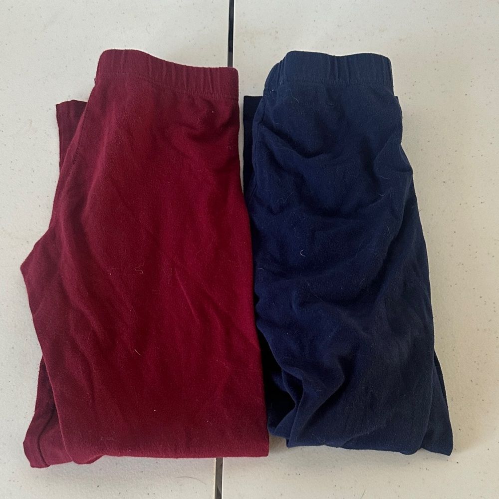 Girls Leggings – 2‑Pair Bundle – Size Medium